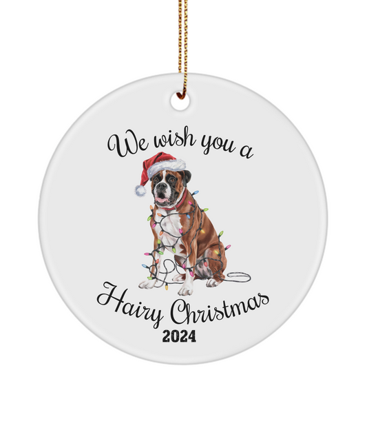 Christmas Boxer Ornament, Boxer Mom, Christmas Lights Dog Keepsake, Christmas Dog, Gift for Dog Lover, Boxer