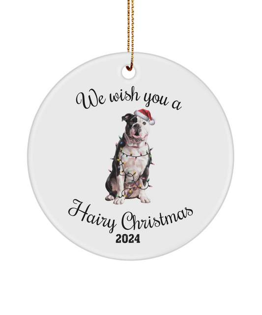 Christmas American Bulldog Ornament, Christmas Lights Dog Keepsake, Christmas Dog, American Bulldog Mom, Gift For Dog Lover, American Bulldog