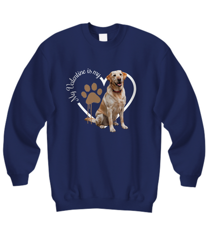 Valentine Yellow Lab Sweatshirt, Yellow Lab Mom, Valentine Heart Dog, Valentine Dog Sweatshirt, Gift for Dog Lover