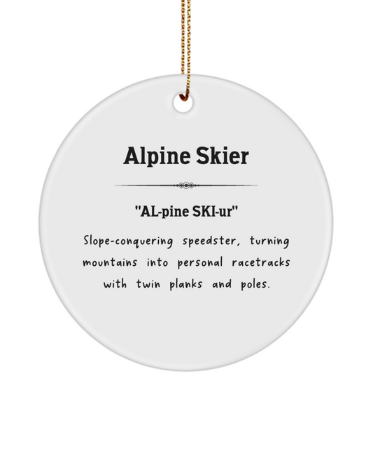 Alpine Skier Ornament, Ski Lover Gift, Skiing Ornament, Alpine Skiing Keepsake, Ski Enthusiast Gift, Mountain Sports Gift, Snow Sport Gift