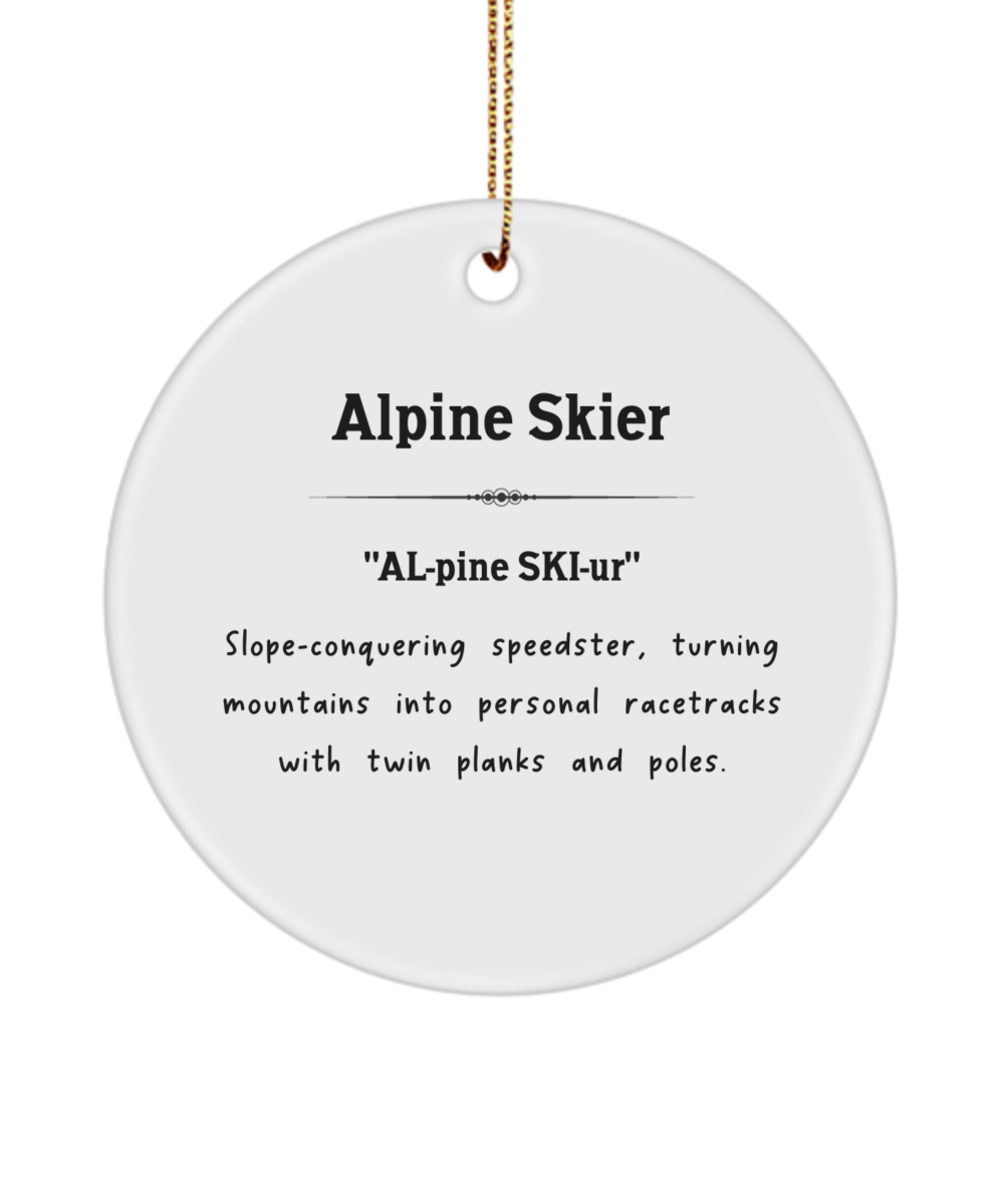 Alpine Skier Ornament, Ski Lover Gift, Skiing Ornament, Alpine Skiing Keepsake, Ski Enthusiast Gift, Mountain Sports Gift, Snow Sport Gift