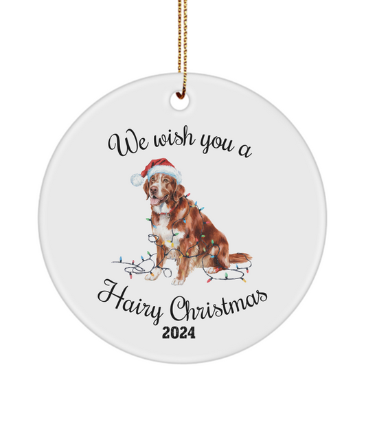 Christmas Nova Scotia Duck Tolling Retriever Ornament, Retriever Mom, Christmas Lights Dog Keepsake, Christmas Dog, Gift for Dog Lover