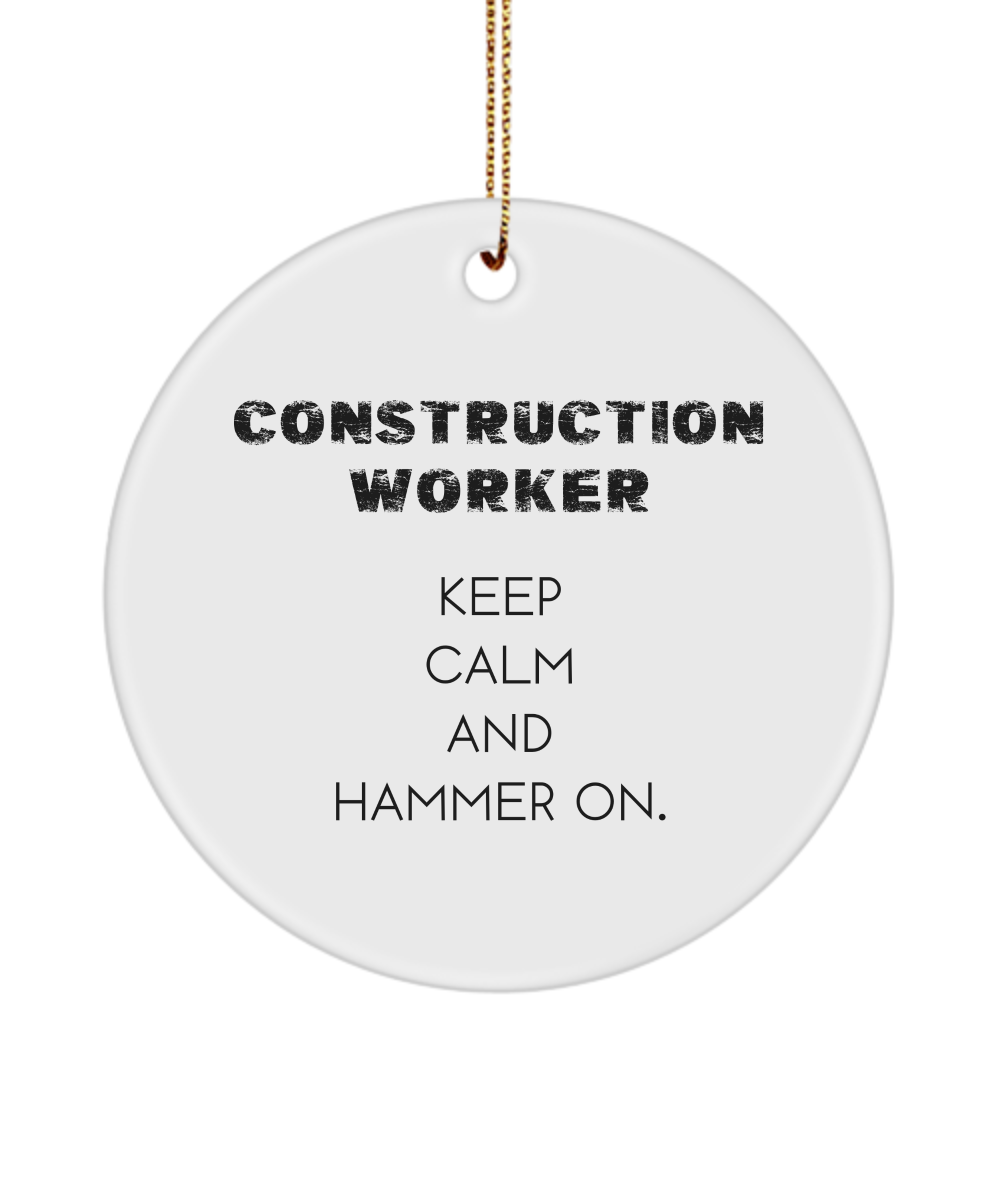 Construction Worker Gift, Builder Keepsake, Gift for Construction Worker, Contractor Ornament, Handyman Gift, Construction Gift, Builder Keepsake