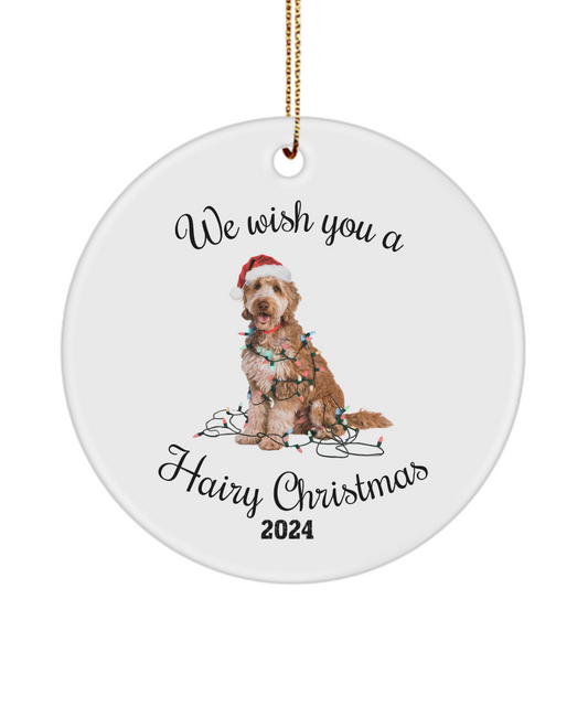 Christmas Goldendoodle Ornament, Goldendoodle Mom, Christmas Lights Dog Keepsake, Christmas Dog, Gift for Dog Lover, Goldendoodle