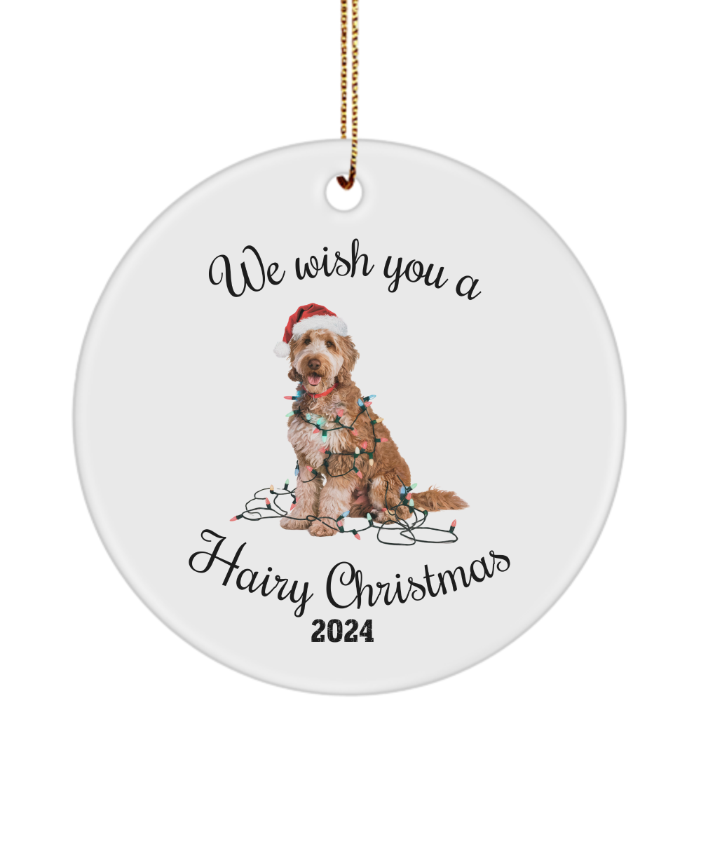 Christmas Goldendoodle Ornament, Goldendoodle Mom, Christmas Lights Dog Keepsake, Christmas Dog, Gift for Dog Lover, Goldendoodle