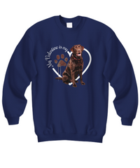 Load image into Gallery viewer, Valentine Chocolate Lab Sweatshirt, Chocolate Lab Mom, Valentine Heart Dog, Valentine Dog Sweatshirt, Gift for Dog Lover

