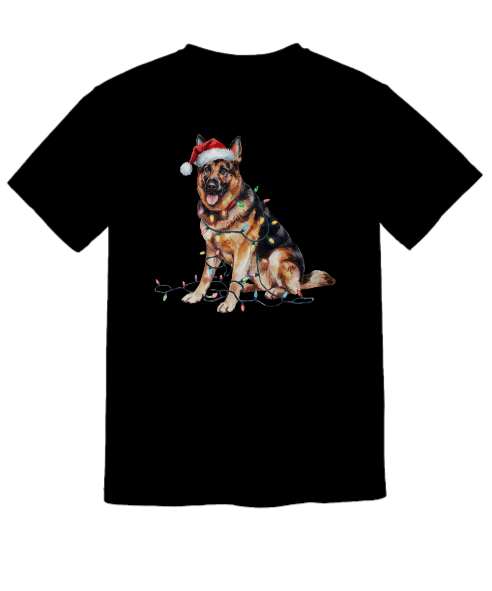 Christmas German Shepherd Shirt, Christmas Lights Dog Tee, Christmas Dog, Shepherd Mom Tee, Gift for Dog Lover, Shepherd Tee