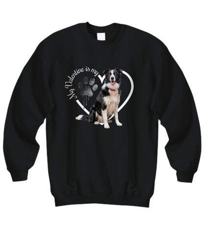 Valentine Border Collie Sweatshirt, Border Collie Mom, Valentine Heart Dog Sweatshirt, Valentine Dog, Gift for Dog Lover, Border Collie