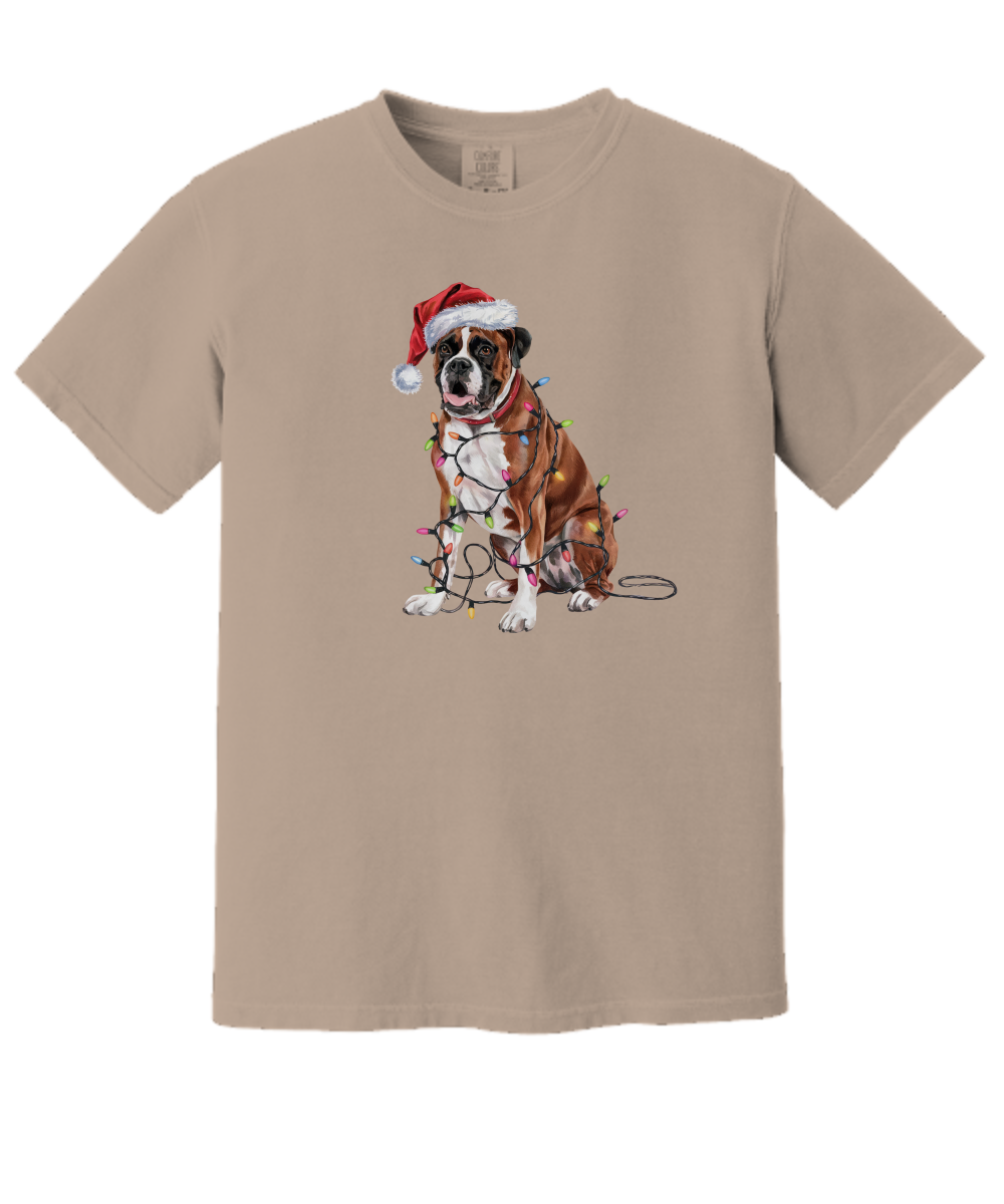 Christmas Boxer Shirt, Christmas Lights Dog Tee, Christmas Dog Tee, Boxer Mom Tshirt, Gift for Dog Lover, Boxer