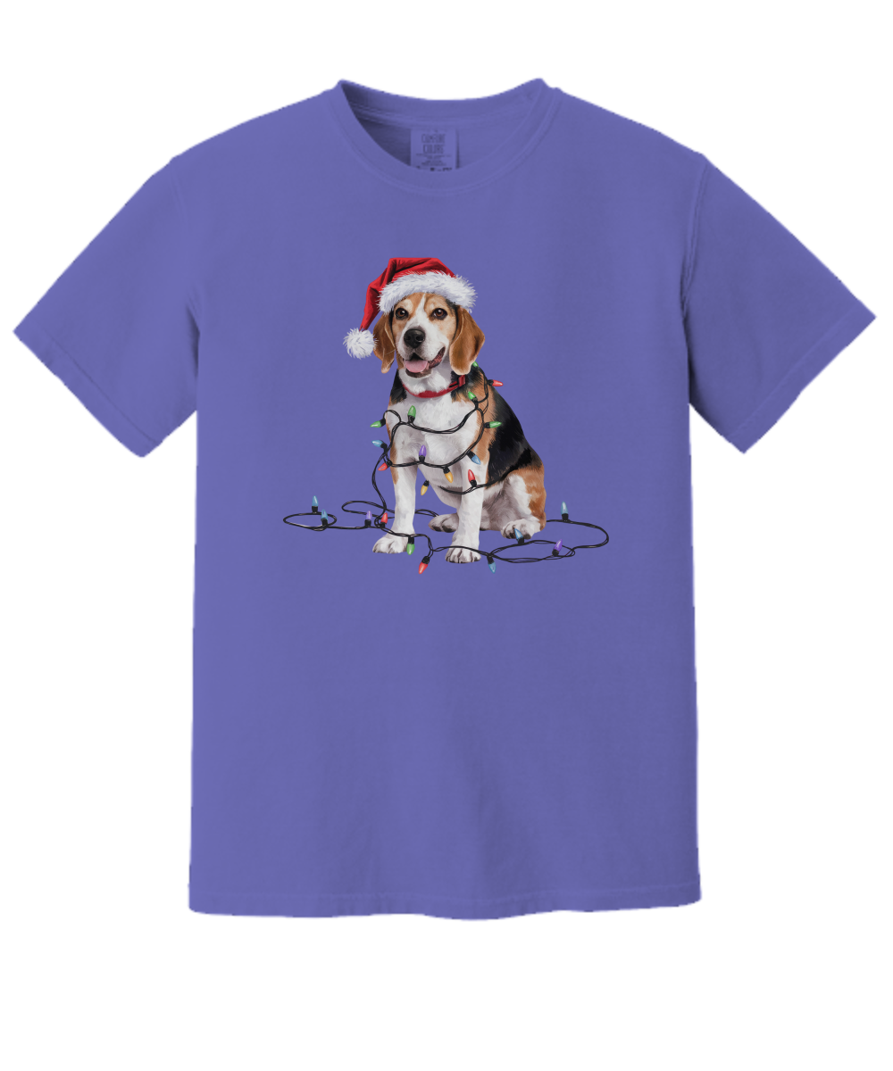 Christmas Beagle Shirt, Christmas Lights Dog Tee, Christmas Dog Tee, Beagle Mom Tshirt, Gift for Dog Lover, Beagle