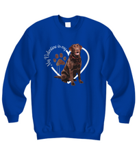 Load image into Gallery viewer, Valentine Chocolate Lab Sweatshirt, Chocolate Lab Mom, Valentine Heart Dog, Valentine Dog Sweatshirt, Gift for Dog Lover
