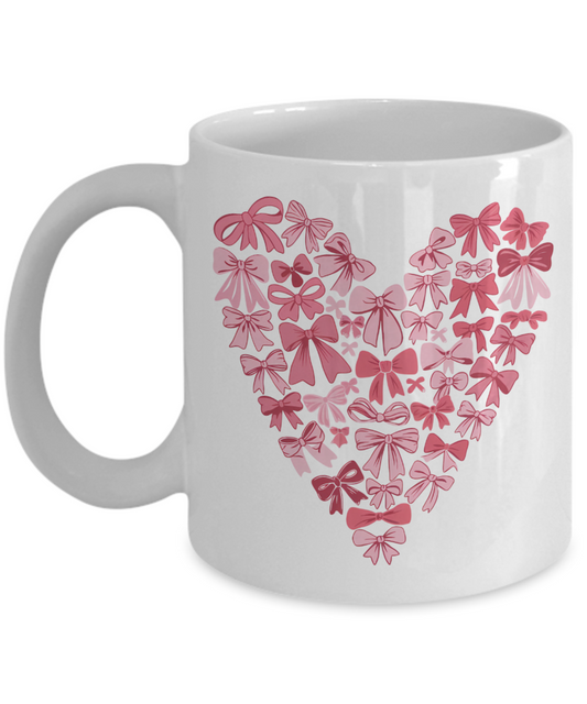 Valentine Bow Heart Coquette Mug