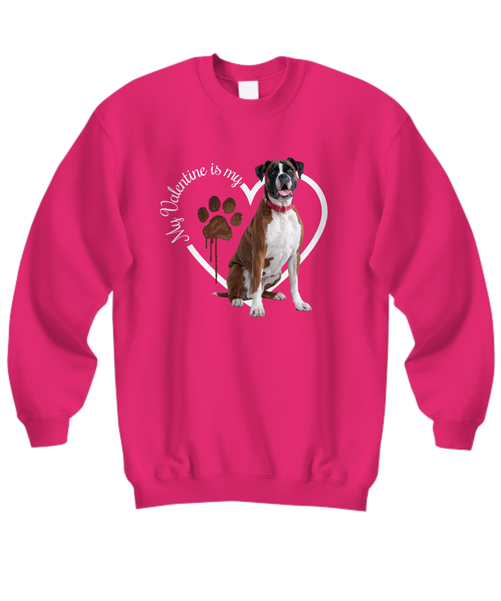 Valentine Boxer Sweatshirt, Boxer Mom, Valentine Heart Dog Sweatshirt, Valentine Dog, Gift for Dog Lover, Boxer