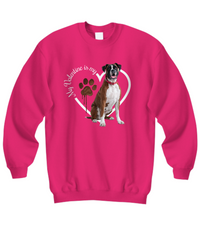 Load image into Gallery viewer, Valentine Boxer Sweatshirt, Boxer Mom, Valentine Heart Dog Sweatshirt, Valentine Dog, Gift for Dog Lover, Boxer
