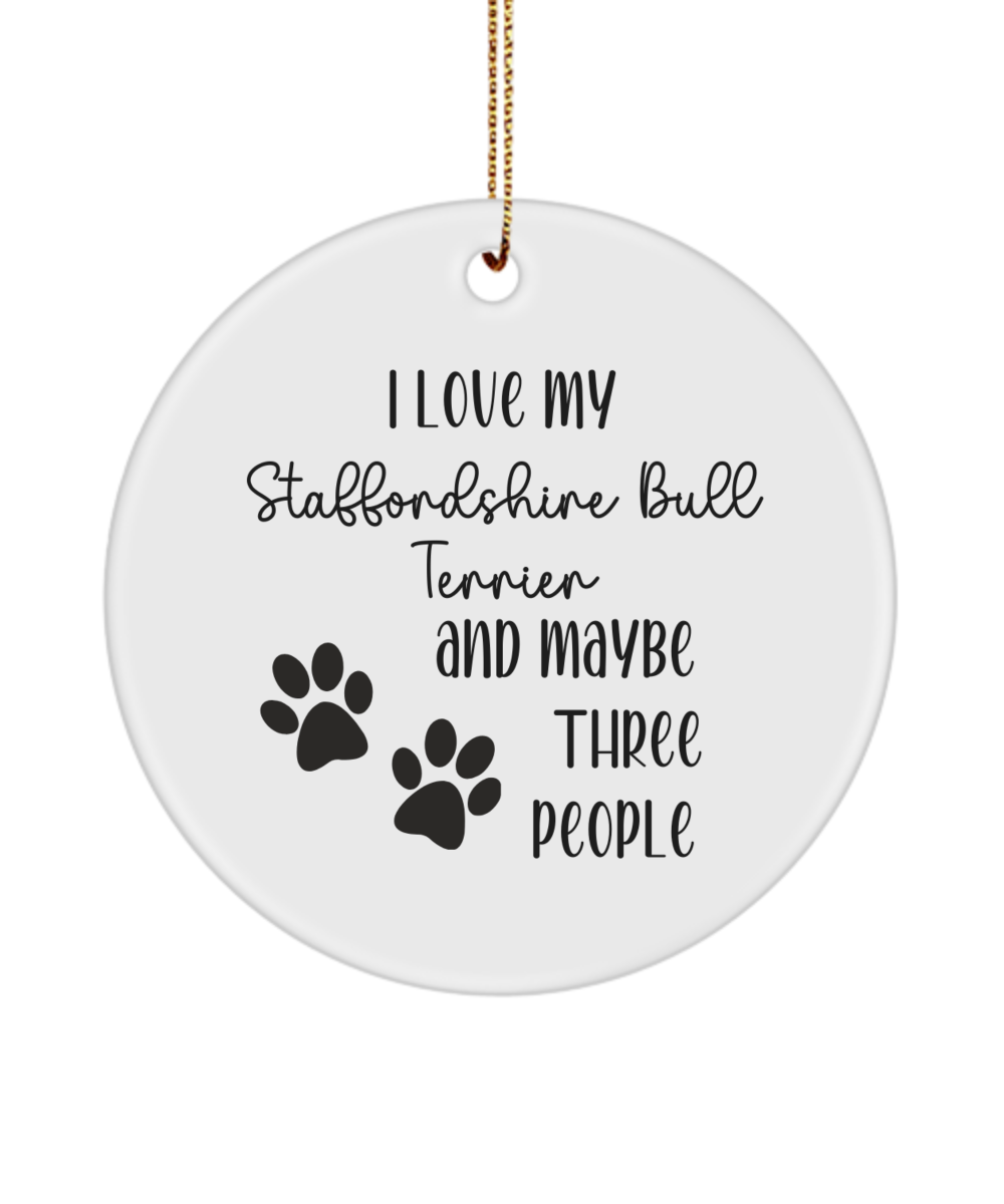 Staffordshire Bull Terrier ornament, dog lover gift, pet ornament, pet lover gift, puppy love gift, animal lover gift