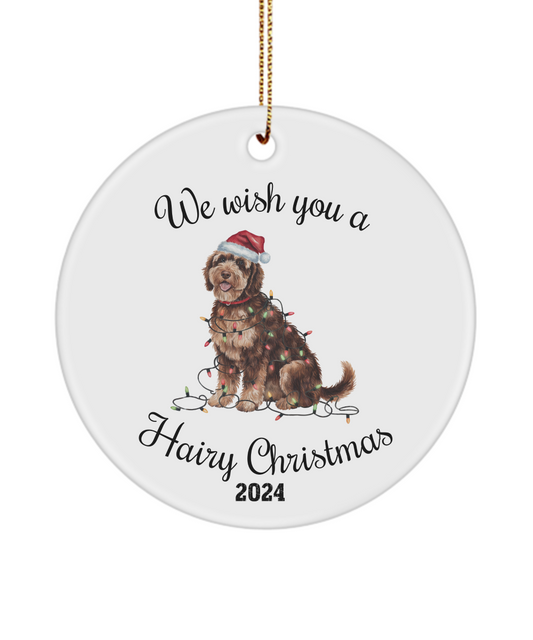 Christmas Portuguese Water Dog Ornament, Christmas Lights Dog Keepsake, Christmas Dog, Portuguese Water Dog Mom, Gift For Dog Lover, Portuguese Water Dog