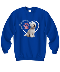 Load image into Gallery viewer, Valentine Bichon Frise Sweatshirt, Bichon Frise Mom,, Valentine Heart Dog, Valentine Dog Sweatshirt, Gift for Dog Lover
