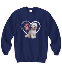 Load image into Gallery viewer, Valentine Bichon Frise Sweatshirt, Bichon Frise Mom,, Valentine Heart Dog, Valentine Dog Sweatshirt, Gift for Dog Lover
