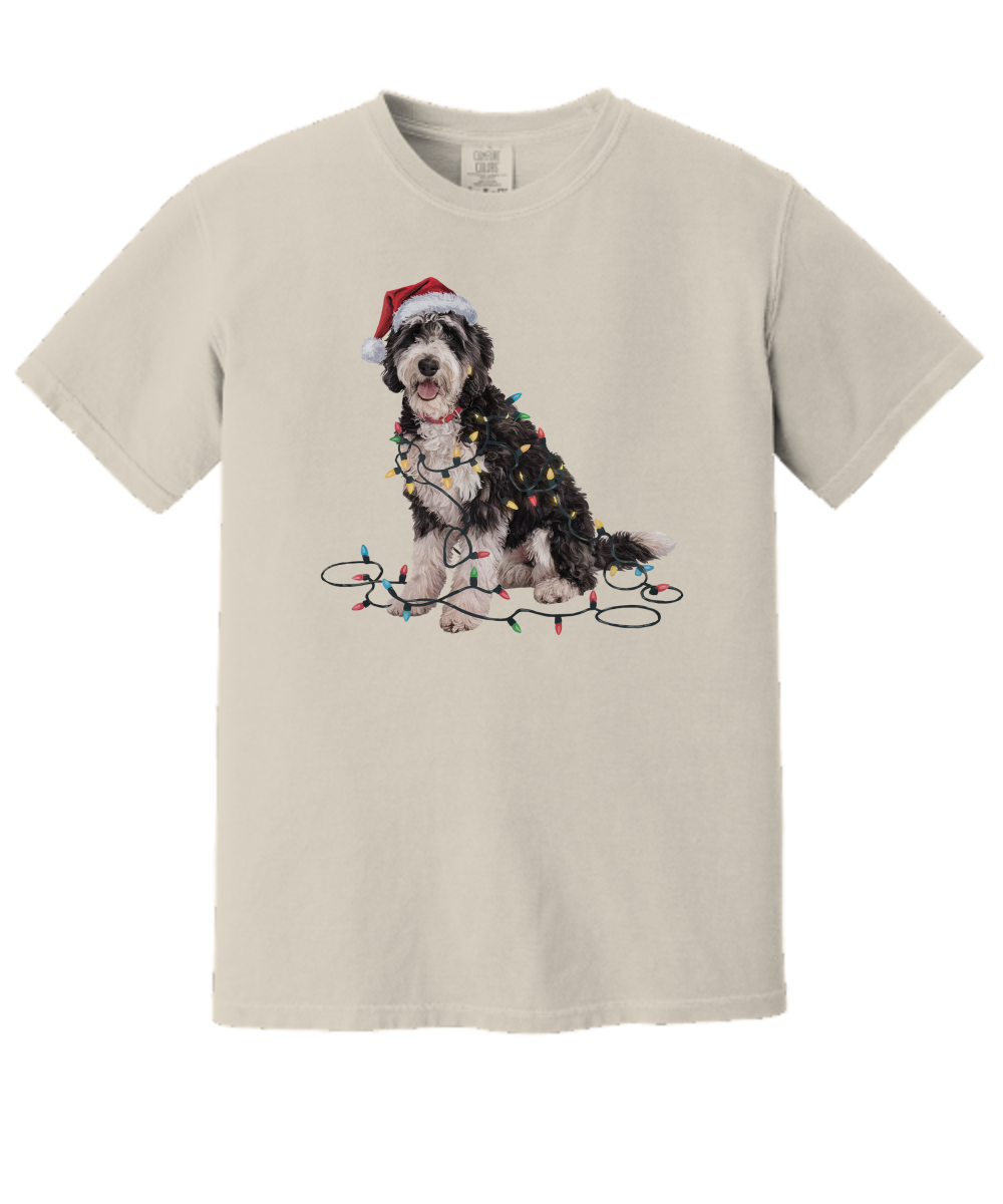 Christmas Labradoodle Shirt, Christmas Lights Dog Tee, Christmas Dog Tee, Labradoodle Mom Tshirt, Gift for Dog Lover, Labradoodle