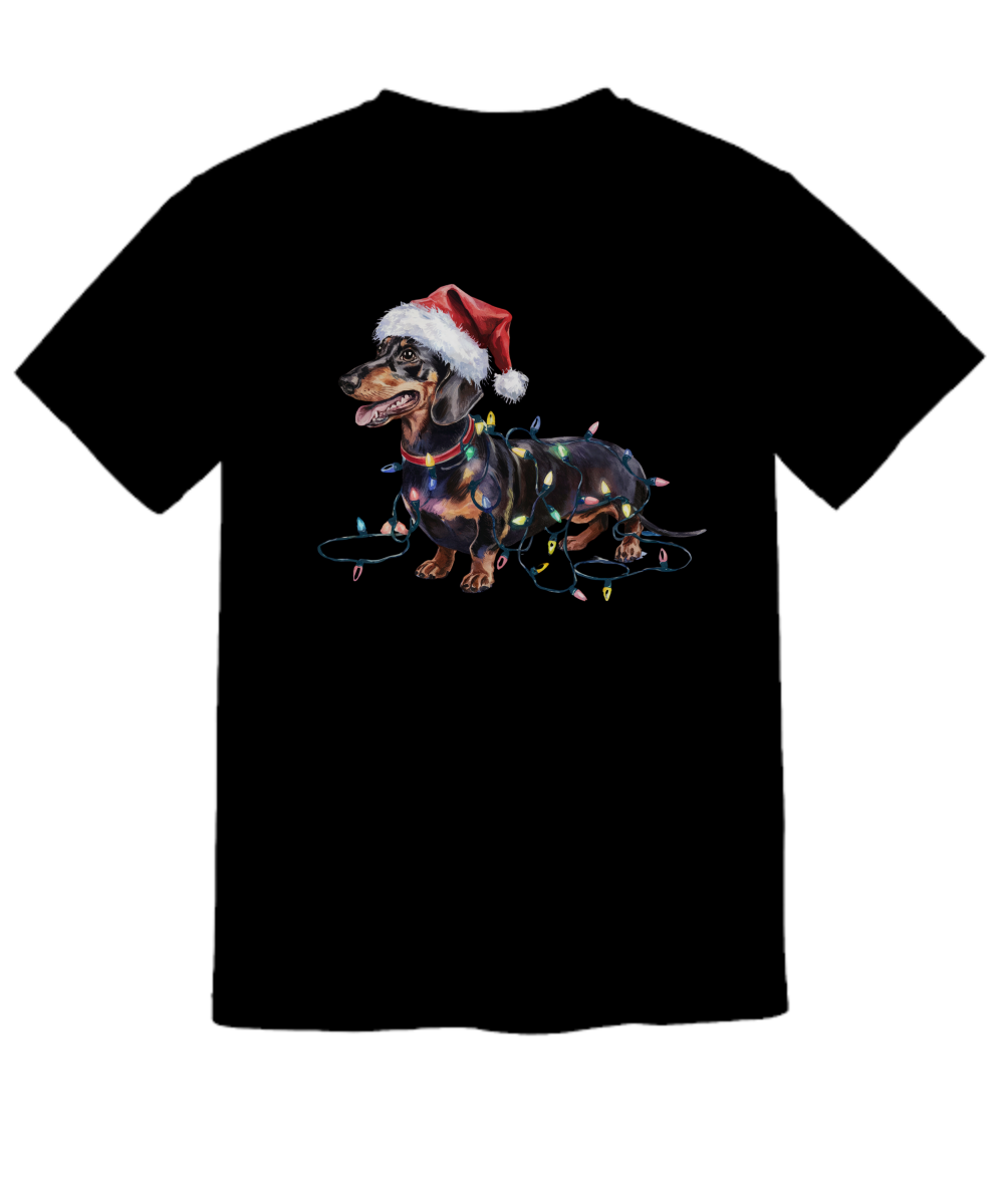 Christmas Dachshund Shirt, Christmas Lights Dog Tee, Christmas Dog Tee, Dachshund Mom Tshirt, Gift for Dog Lover, Dachshund