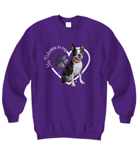 Load image into Gallery viewer, Valentine Boston Terrier Sweatshirt, Boston Terrier Mom, Valentine Heart Dog, Valentine Dog Sweatshirt, Gift for Dog Lover
