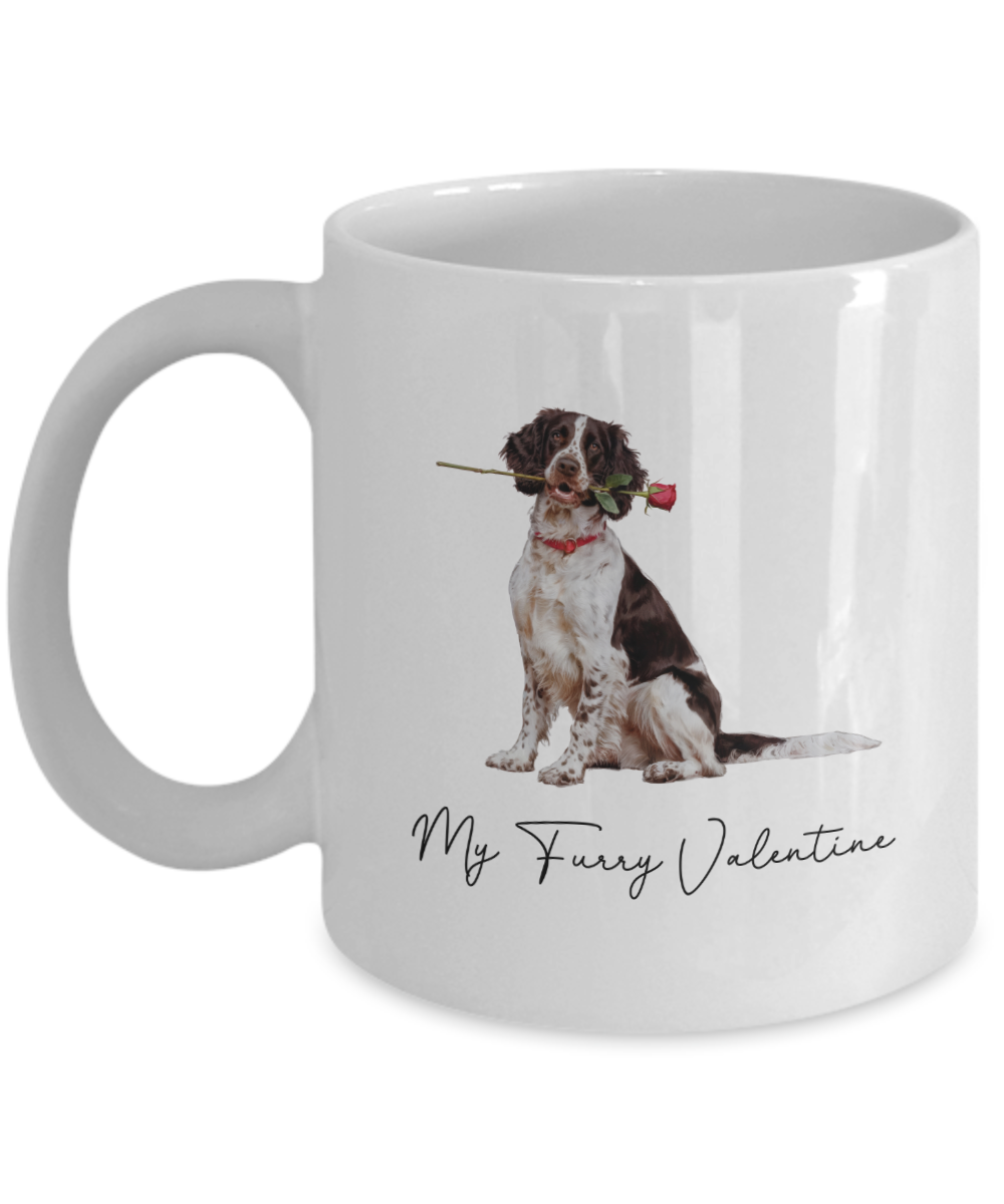 Springer Spaniel Valentine Mug, My Furry Valentine, Cute Dog Coffee Cup, Gift for Dog Lovers, Gift for Springer Spaniel Lovers