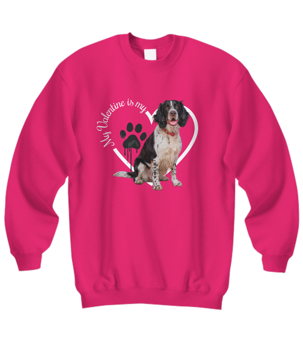 Valentine Springer Spaniel Sweatshirt, Springer Spaniel Mom, Valentine Heart Dog, Valentine Dog Sweatshirt, Gift for Dog Lover