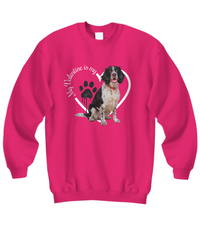 Load image into Gallery viewer, Valentine Springer Spaniel Sweatshirt, Springer Spaniel Mom, Valentine Heart Dog, Valentine Dog Sweatshirt, Gift for Dog Lover
