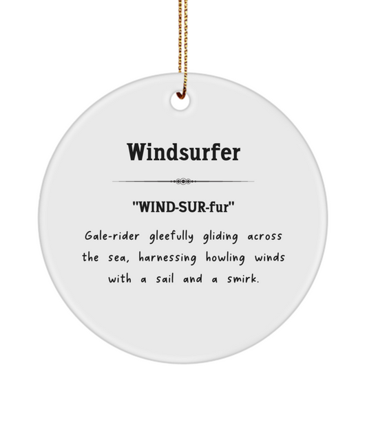 Windsurfer Ornament, Surfing Gift, Ocean Ornament, Windsurfing Gift, Sports Ornament, Water Sport Keepsake, Surfer Gift, Windsurfer Decor