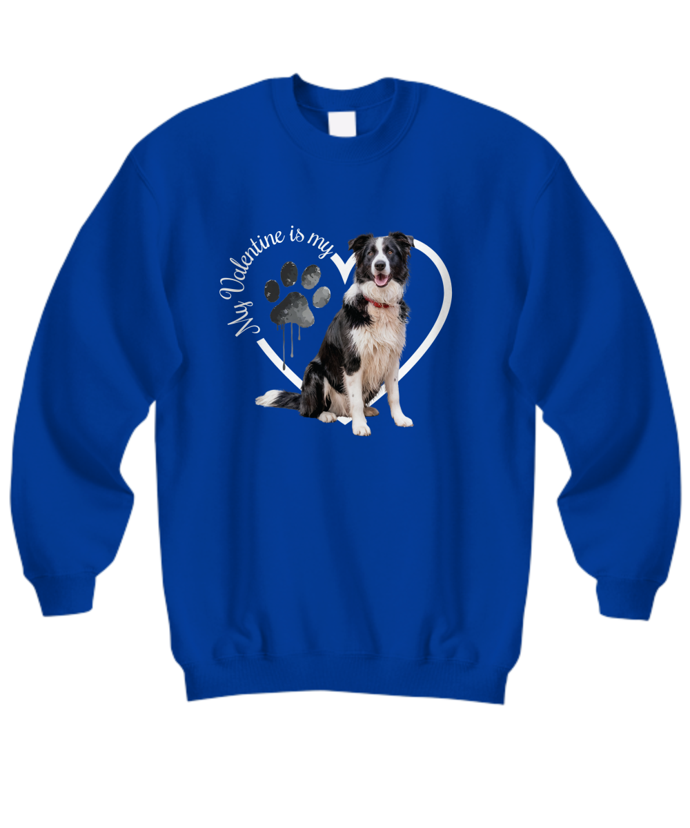 Valentine Border Collie Sweatshirt, Border Collie Mom, Valentine Heart Dog Sweatshirt, Valentine Dog, Gift for Dog Lover, Border Collie