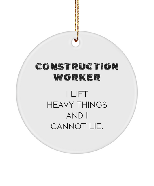 Construction Worker Gift, Gift for Construction Worker, Construction Gift, Builder Keepsake, Contractor Ornament, Handyman Gift