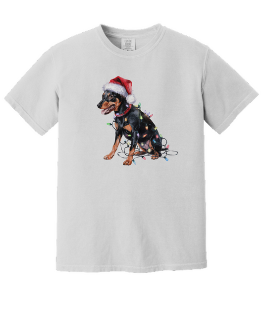 Christmas Miniature Pincher Shirt, Christmas Lights Dog Tee, Christmas Dog Tee, Miniature Pincher Mom Tshirt, Gift for Dog Lover