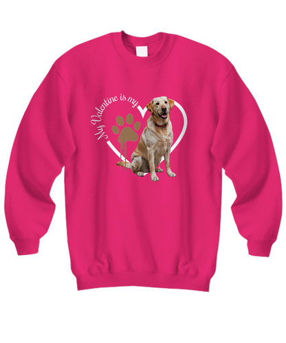 Valentine Yellow Lab Sweatshirt, Yellow Lab Mom, Valentine Heart Dog, Valentine Dog Sweatshirt, Gift for Dog Lover