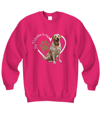 Load image into Gallery viewer, Valentine Yellow Lab Sweatshirt, Yellow Lab Mom, Valentine Heart Dog, Valentine Dog Sweatshirt, Gift for Dog Lover
