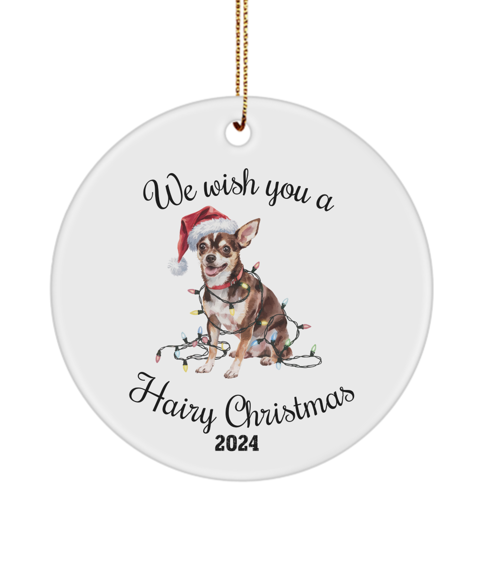 Christmas Chihuahua Ornament, Chihuahua Mom, Christmas Lights Dog Keepsake, Christmas Dog, Gift for Dog Lover, Chihuahua