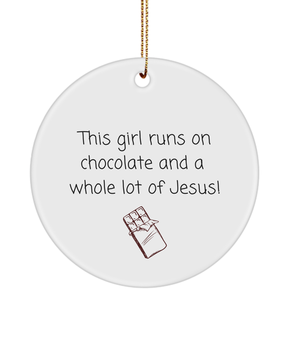 Jesus Ornament, Christian Gift, Religious Keepsake, Faith Ornament, Chocolate Lover Keepsake, Unique Christmas Ornament, Spiritual Gift