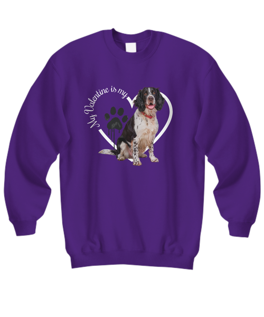 Valentine Springer Spaniel Sweatshirt, Springer Spaniel Mom, Valentine Heart Dog, Valentine Dog Sweatshirt, Gift for Dog Lover