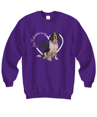 Load image into Gallery viewer, Valentine Springer Spaniel Sweatshirt, Springer Spaniel Mom, Valentine Heart Dog, Valentine Dog Sweatshirt, Gift for Dog Lover

