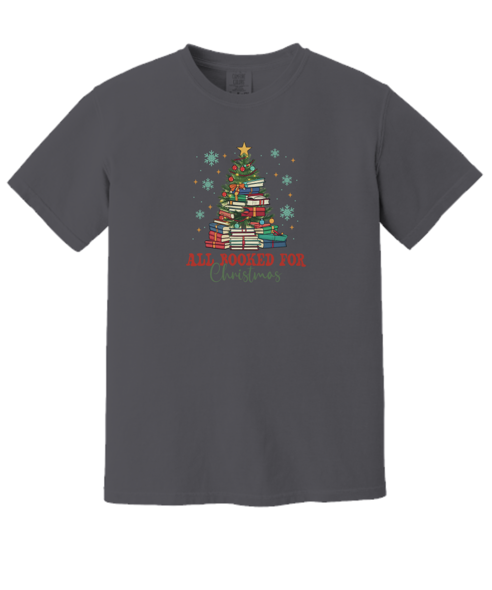 Christmas Books Shirt, All Booked for Christmas Shirt, Gift for Librarian, Bookworm Christmas, Book Lover Gift, Bookish Shirt