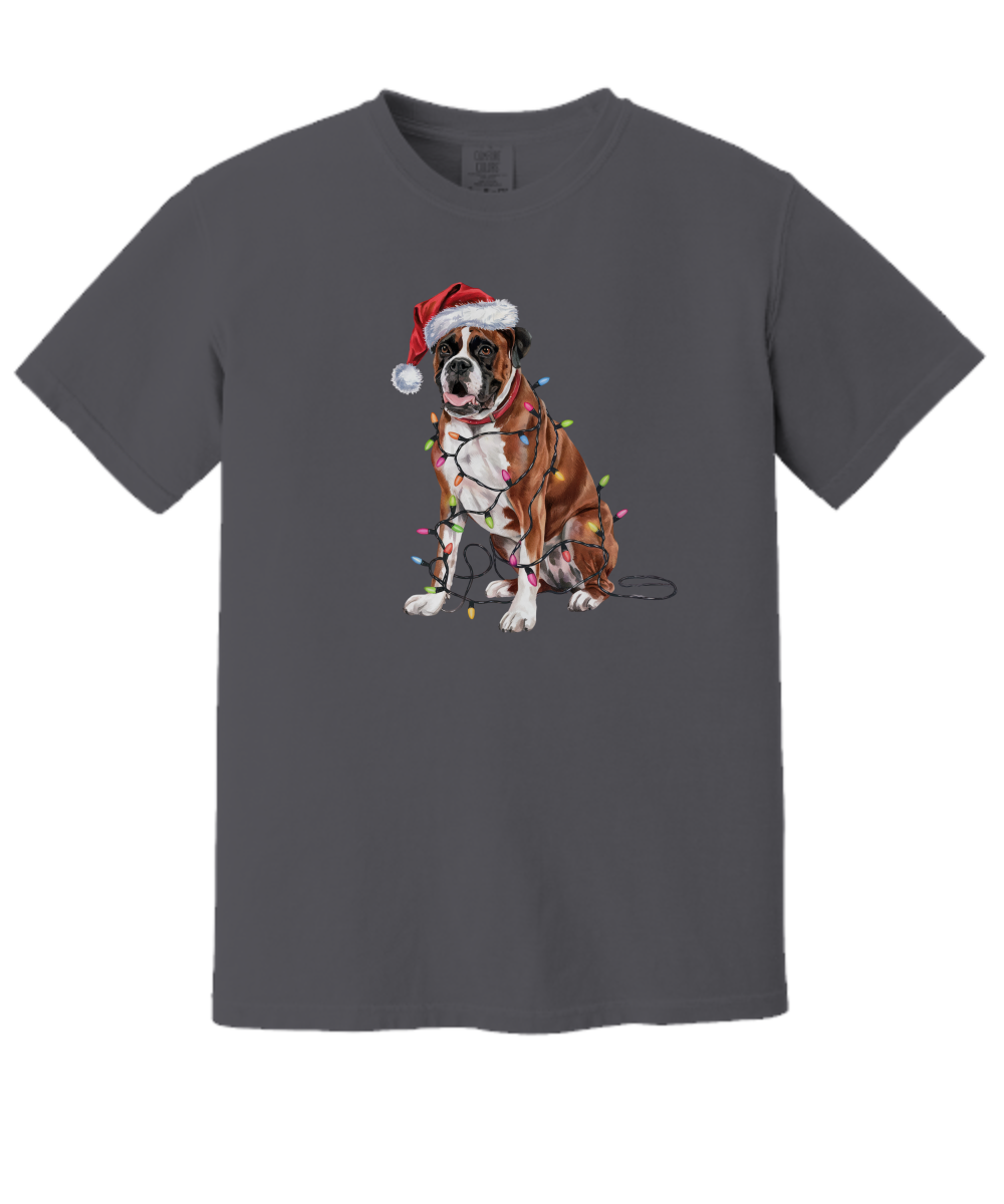 Christmas Boxer Shirt, Christmas Lights Dog Tee, Christmas Dog Tee, Boxer Mom Tshirt, Gift for Dog Lover, Boxer