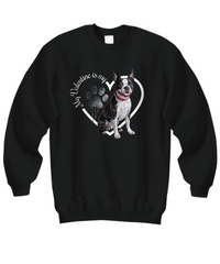Load image into Gallery viewer, Valentine Boston Terrier Sweatshirt, Boston Terrier Mom, Valentine Heart Dog, Valentine Dog Sweatshirt, Gift for Dog Lover
