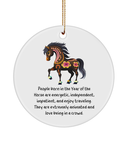 Chinese Zodiac Ornament, Chinese New Year, Chinese Zodiac, Chinese Horoscope, Zodiac Sign, Year of The Horse, Horse Ornament, Zodiac Ornament, Chinese New Year