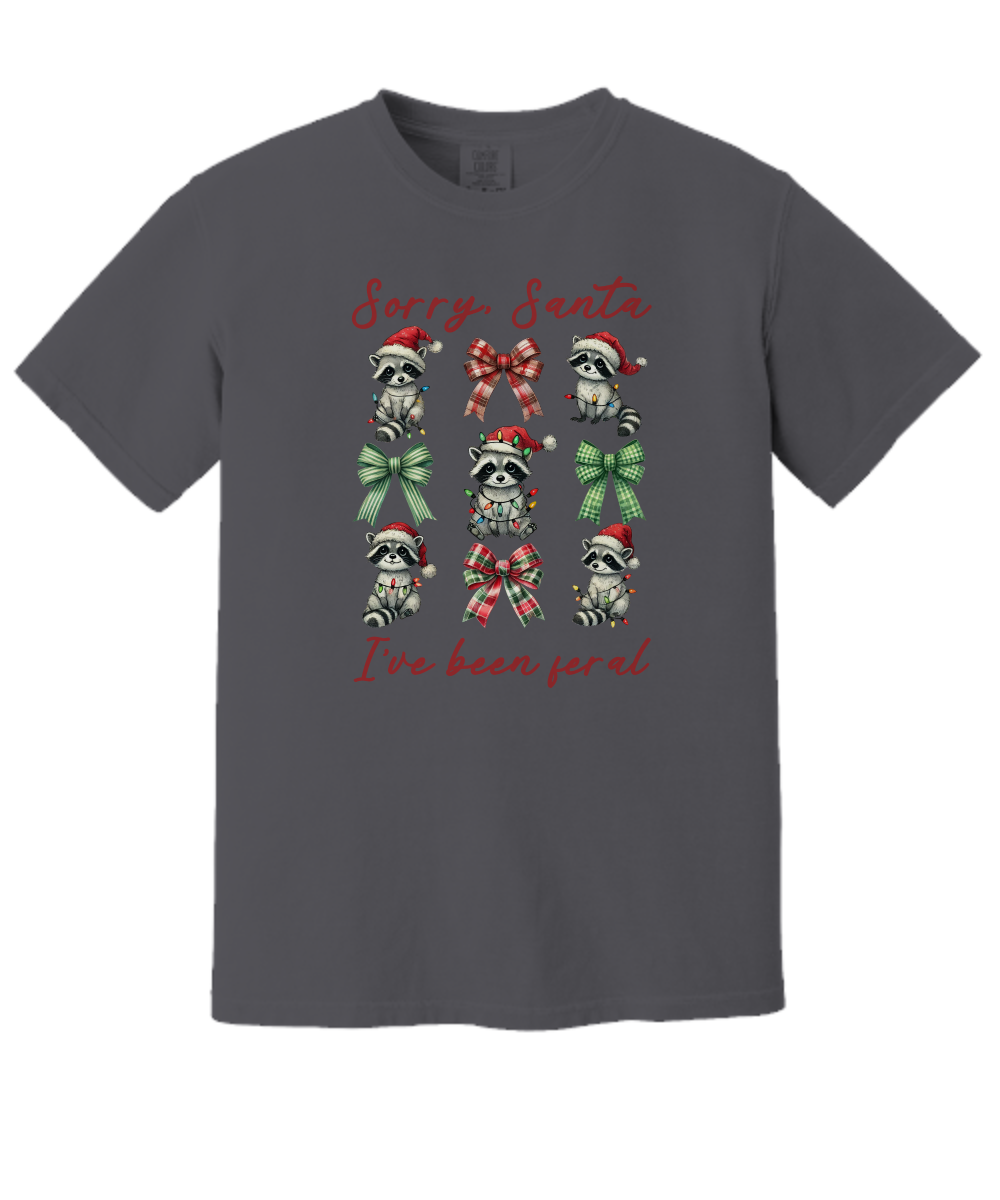 Christmas Raccoon Shirt, Raccoon Coquette Shirt, Christmas Season Feral Raccoon Shirt, Christmas Shirt, Funny Raccoon Meme