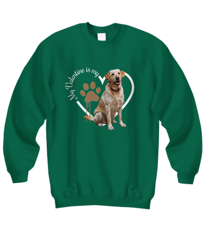 Valentine Yellow Lab Sweatshirt, Yellow Lab Mom, Valentine Heart Dog, Valentine Dog Sweatshirt, Gift for Dog Lover