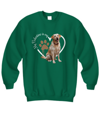 Load image into Gallery viewer, Valentine Yellow Lab Sweatshirt, Yellow Lab Mom, Valentine Heart Dog, Valentine Dog Sweatshirt, Gift for Dog Lover
