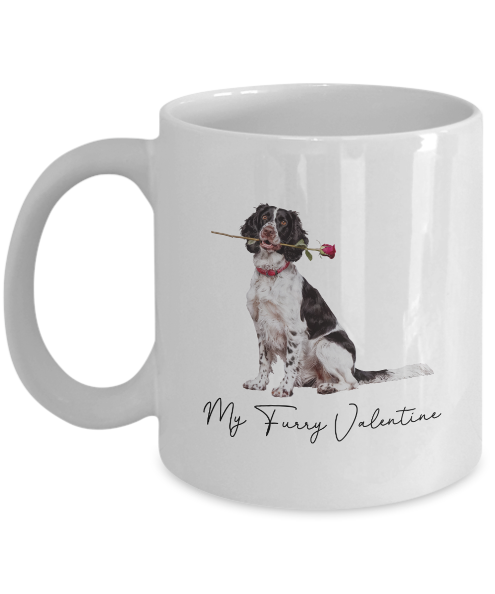 Springer Spaniel Valentine Mug, My Furry Valentine, Gift for Dog Lovers, Cute Dog Coffee Cup, Gift for Springer Spaniel Lovers