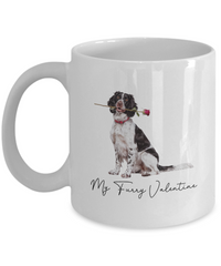 Load image into Gallery viewer, Springer Spaniel Valentine Mug, My Furry Valentine, Gift for Dog Lovers, Cute Dog Coffee Cup, Gift for Springer Spaniel Lovers
