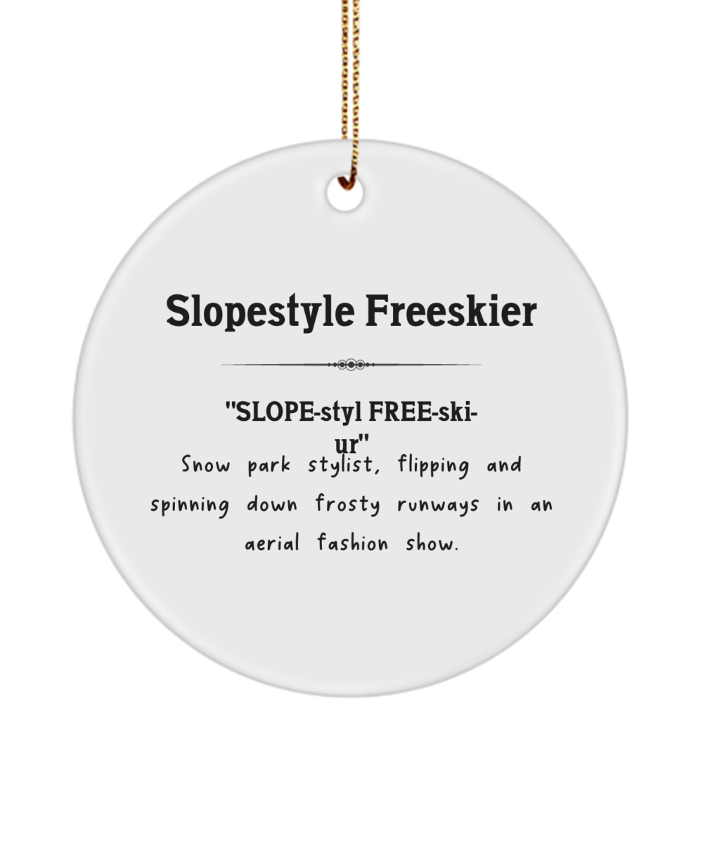 Slopestyle Ornament, Freeskier Gift, Skiing Ornament, Slopestyle Skier, Sports Gift, Freestyle Skiing, Snow Sport Ornament, Ski Lover Gift