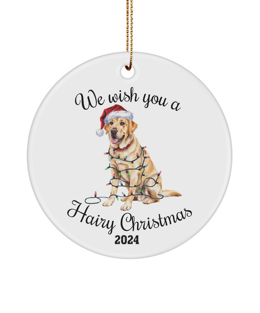 Christmas Yellow Labrador Ornament, Lab Mom, Christmas Lights Dog Keepsake, Christmas Dog, Gift for Dog Lover, Yellow Lab