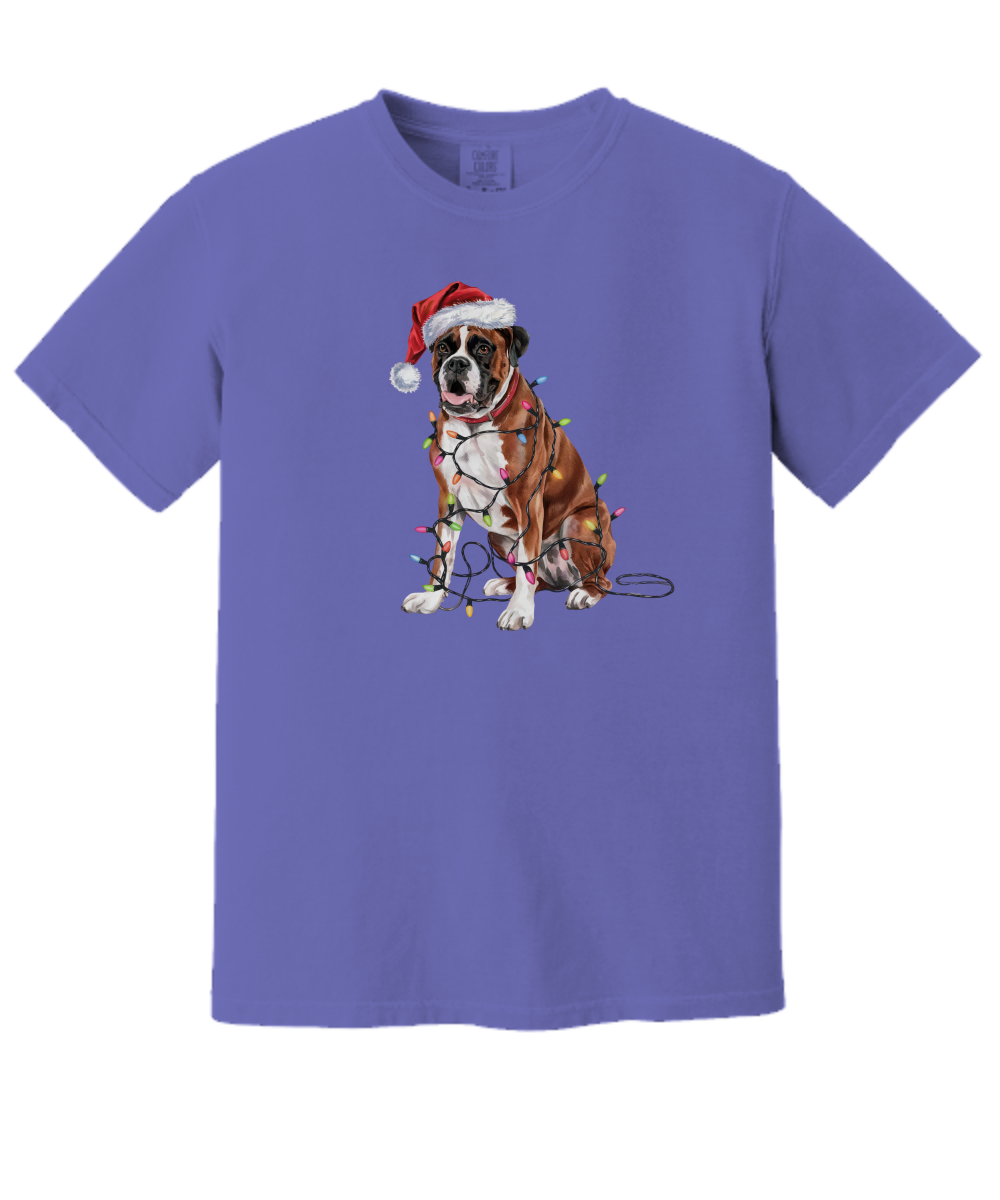 Christmas Boxer Shirt, Christmas Lights Dog Tee, Christmas Dog Tee, Boxer Mom Tshirt, Gift for Dog Lover, Boxer